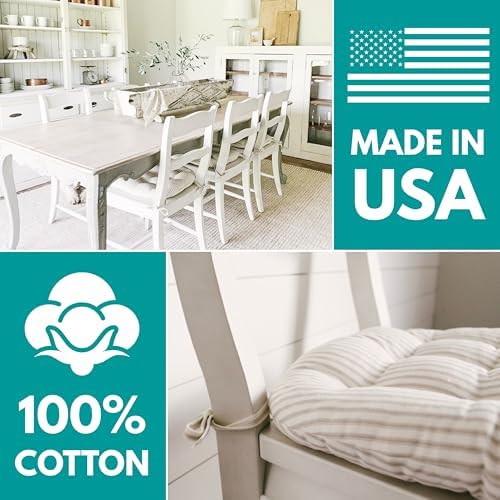 Barnett Home Decor Chair Cushions for Dining Chairs - 15x17 Kitchen