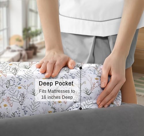 RUVANTI 100% Cotton Twin Sheets, Percale Weave Twin Sheet Set, Aroma