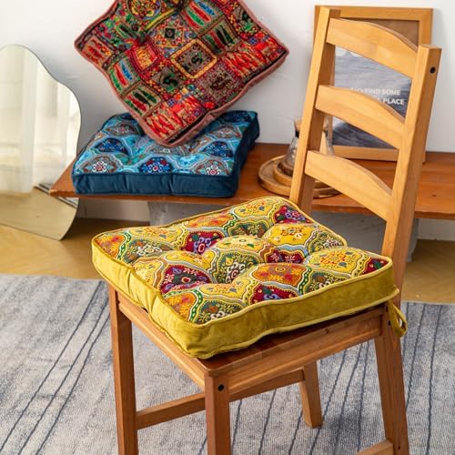 vctops Boho Velvet Chair Seat Cushions for Kitchen Dining Room Chairs