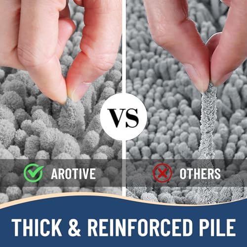 Arotive Bathroom Rugs Mat 60x20, Soft Absorbent Chenille Shaggy Bath