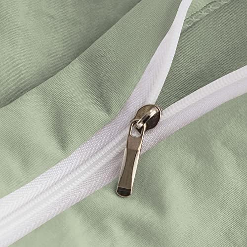 Luxurious 5 Piece Double Ruffle Duvet Cover with Zipper Closure, 100%