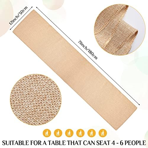 Breling 10 Pcs 12 x 71 Inch Rustic Polyester Table Runners, Khaki