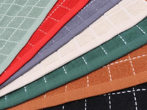 Terry Dish Rags Cloths, Grey Kitchen Dish Towels,12”x 12”,6 Pack