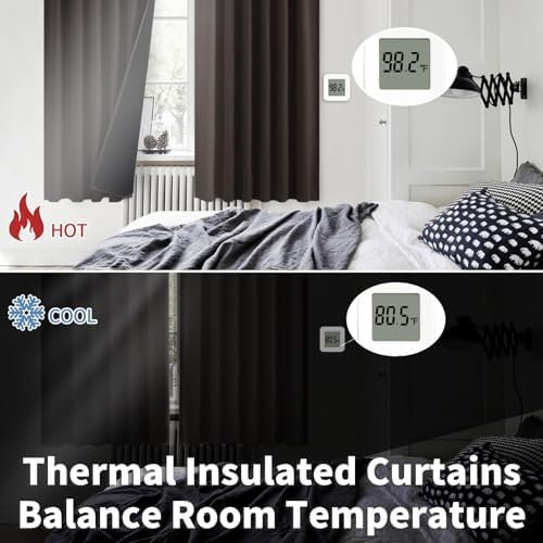 BGment 72 inch Curtains with Thermal Insulated Blackout Liner, Brown
