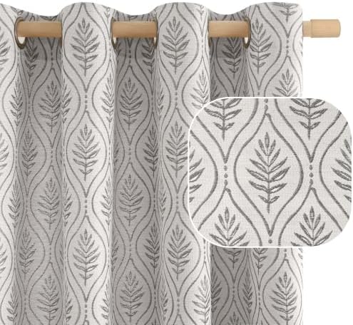 BGment Light Grey Linen Curtains 63 Inches Long for Bedroom - 2 Panels