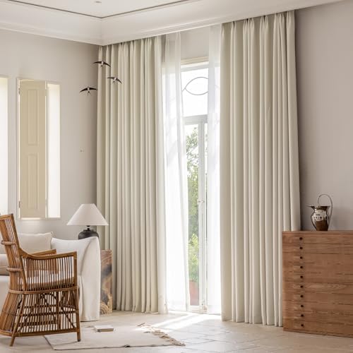 ENJOYBRIDAL Cream 84 Inch Curtains for Living Room Boho Drapes Room