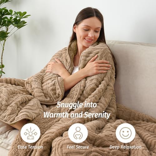 Wemore Soft Weighted Blanket for Adults 60" x 80" 15 lbs Queen Size