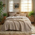 DaDa Bedding Cotton Matelasse Coverlet Set, Taupe Brown, King, 3-Piece