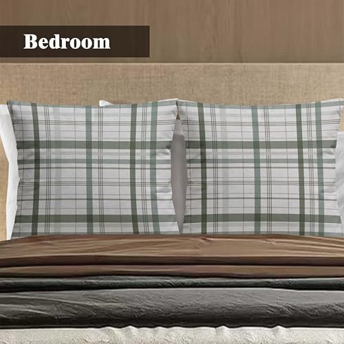 Green Buffalo Plaid Pillow Covers - Sage Green Tartan Throw Pillow