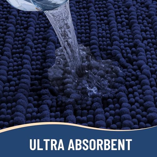 Arotive Chenille Bath Rugs Bundle - 4 Pcs Set: 2 Shaggy Soft Chenille