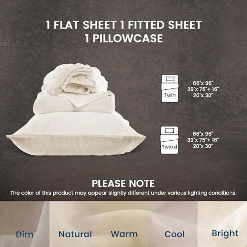 SLEEP ZONE Twin Sheet Set, 3 Pcs Soft Prewashed Luxury Bedding Sheets