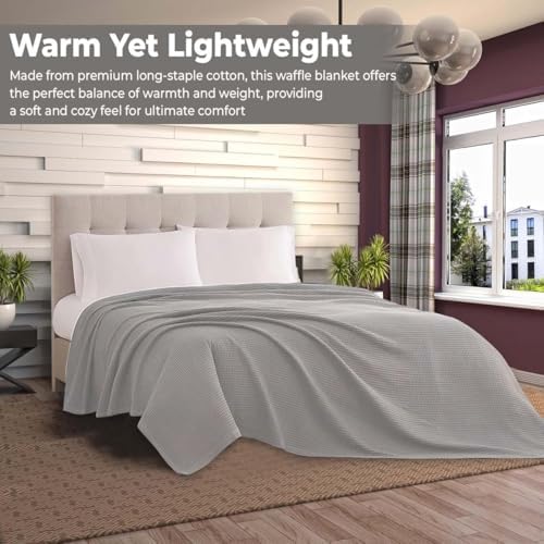 100% Cotton Blankets for Bed - Waffle Weave Blankets for Summer