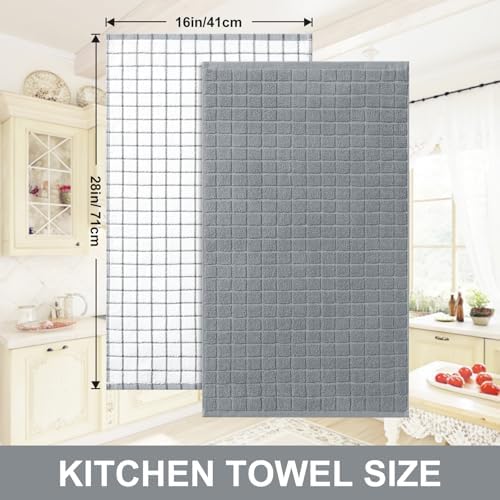 Homaxy Premium Cotton Kitchen Towels (16" x 28", 6 Pack) and Kitchen