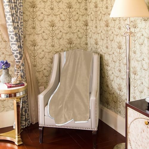 Tan Plush Throw Blankets for Bed Couch and Living Room Suitable 60x90