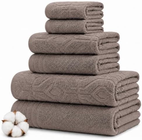 Modern Threads 6 Piece Bath Towel Set – Bathroom Towel Set with 2 Bath