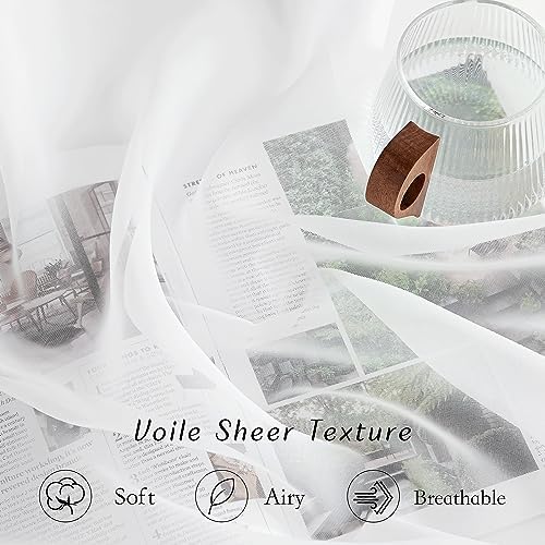 NICETOWN Sheer Curtains 120 inches Length for Windows, Grommet Top