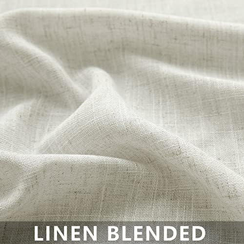 Mrs.Naturall 72 Inch Extra Wide Linen Curtains for Living Room, Back