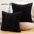 MADIZZ Set of 2 Faux Wool Plush Decorative Throw Pillow Covers 18x18