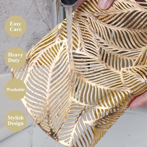 U'Artlines 12 Pack Round Pressed Vinyl Placemats Metallic Place Mat