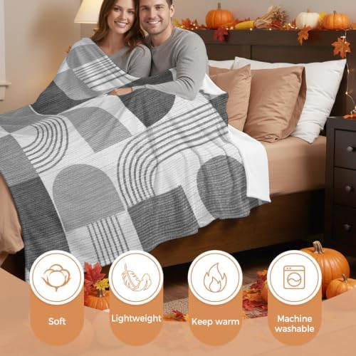 Flannel Fleece Blanket 60" x 80", Bohemia Microfiber Cozy Soft Throws
