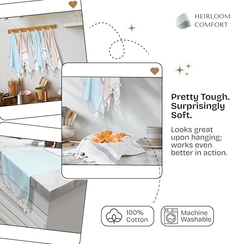 Multi Color Kitchen Towels 16x26 Inch, 12 Pack, 100% Cotton, Ultra