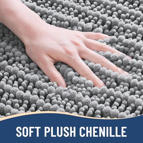 Arotive Chenille Bath Rugs Bundle - 4 Pcs Set: 1 Bath Mats 24x16, 1