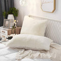Set of 2 King Faux Fur Throw Pillow Covers Soft Velvet Decorative