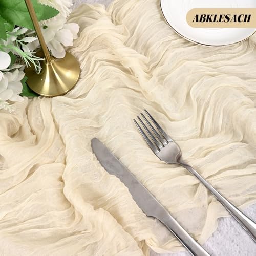 12 Pack Ivory Table Runner 20x120 inch Cheesecloth Table Runner