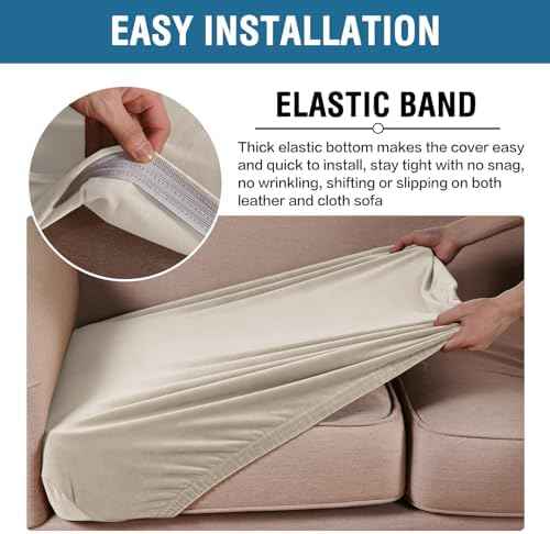 H.VERSAILTEX Velvet Sofa Cushion Cover, 3 Piece, Ivory