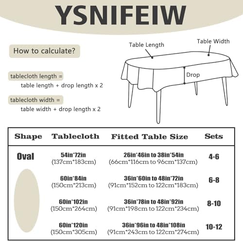 Elegant Oval Tablecloth - Water-Resistant, Fade-Resistant, Reusable