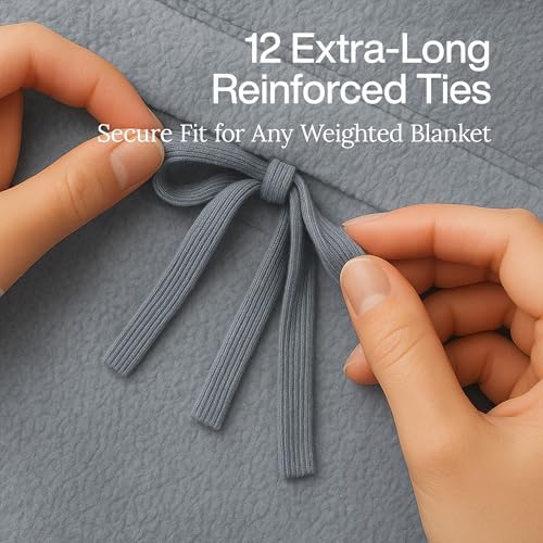 HomeSmart Duvet Cover for Weighted Blankets Queen Size, Grey - Cover