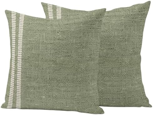 Sage Green Outdoor Waterproof Throw Pillow Covers Set of 2-18x18 Inch