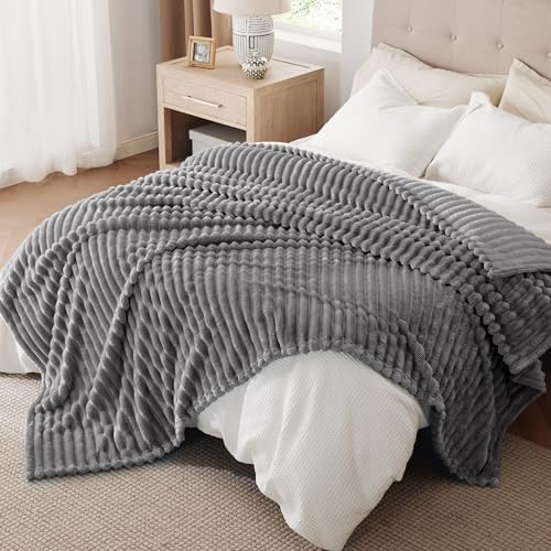 Bedsure Soft King Size Blankets for Bed Frost Gray 108"x90"