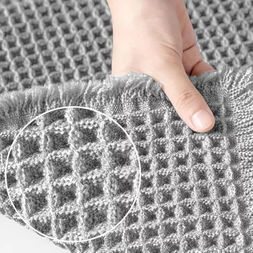 Waffle Bath Mat Non Slip, Super Absorbent Quick Dry Bath Rug, Soft