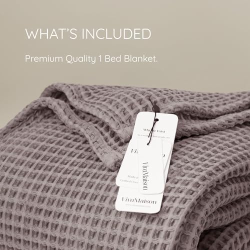 Waffle Blankets (Gray, California King Size 95 x 126 Inch)