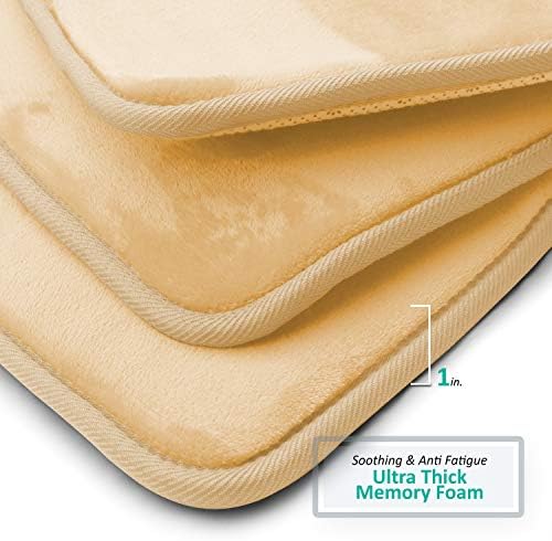 Clara Clark 2 Piece Bathroom Rug Set - Memory Foam, Bath Mat Set