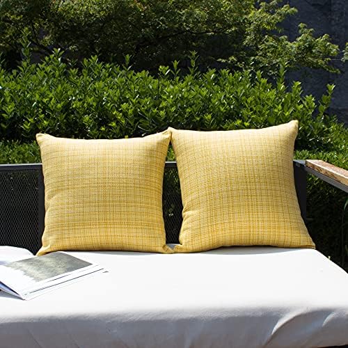 Kevin Textile Outdoor Waterproof 18x18 Inch Pillow Covers 2 Pack
