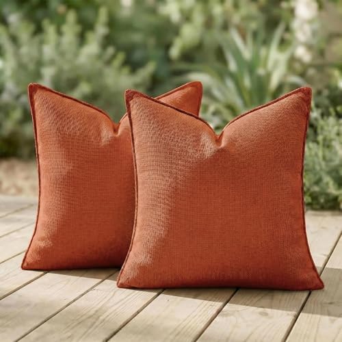 Fancy Homi Set of 2 Water Resistant Soft Chenille Decorative Outdoor