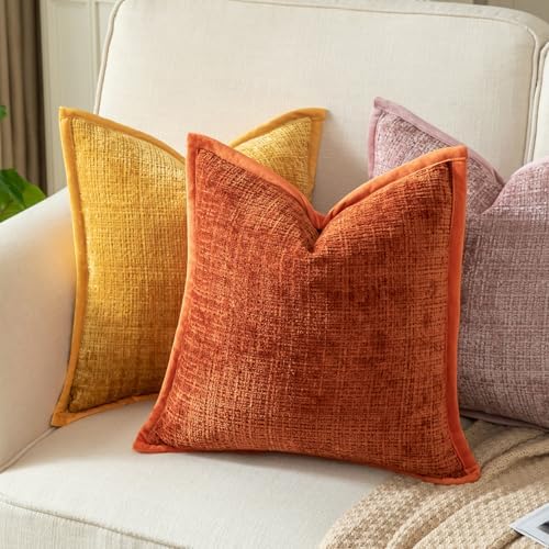 Yaertun Pack of 2 Chenille Textured Decorative Throw Pillow Covers