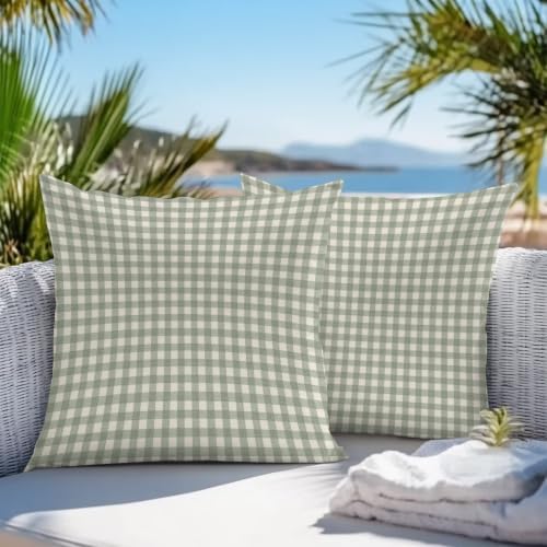Pack of 2 Waterproof Outdoor Pillow Covers 20x20 Inch Decorative
