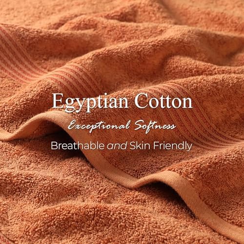 BLUENILEMILLS Egyptian Cotton Plush Towels, Towel Set for Bathroom