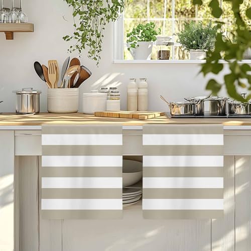 LooPoP Kitchen Towels Set of 3 Classical Stripe Dish Towels and