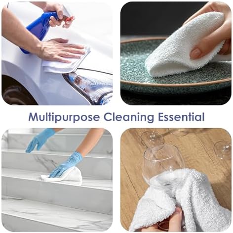 Terry Cloth Cleaning Rags (50 lbs, 300 pcs), 100% Cotton Shop Towels
