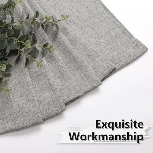 Tollpiz Linen Curtains Living Room Rod Pocket Semi Sheer Curtain