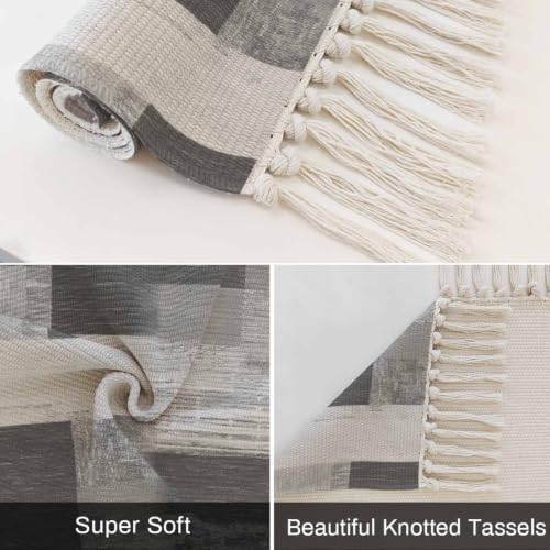 Gray Wood Plank Hallway Runner Rug 2'x5', Retro Rustic Wooden