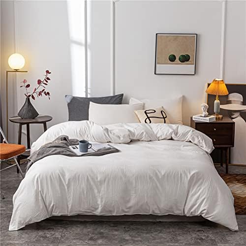 Janlive Washed Cotton Duvet Cover King Ultra Soft 100% Cotton Solid