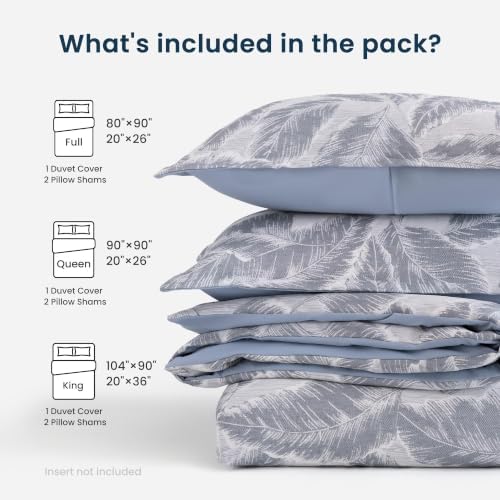 SLEEP ZONE Duvet Cover Set King, Rustic Jacquard Bedding Set, Gray
