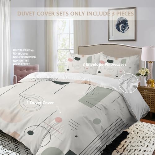 Minimalist Geometric Art 100% Cotton Duvet Cover Set King Size