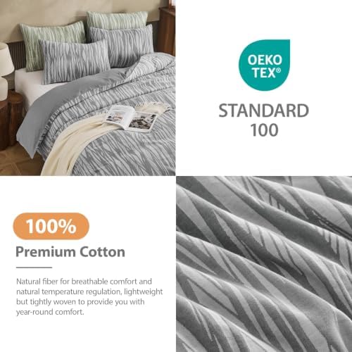 Simple&Opulence 100% Cotton Duvet Cover Queen Size, 3 Pcs Branch Print