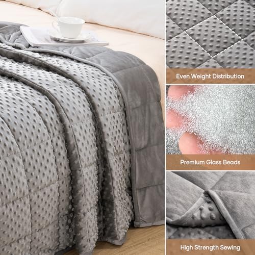 Wemore Weighted Blanket for Adults 15 lbs King Size 80"x87" Grey
